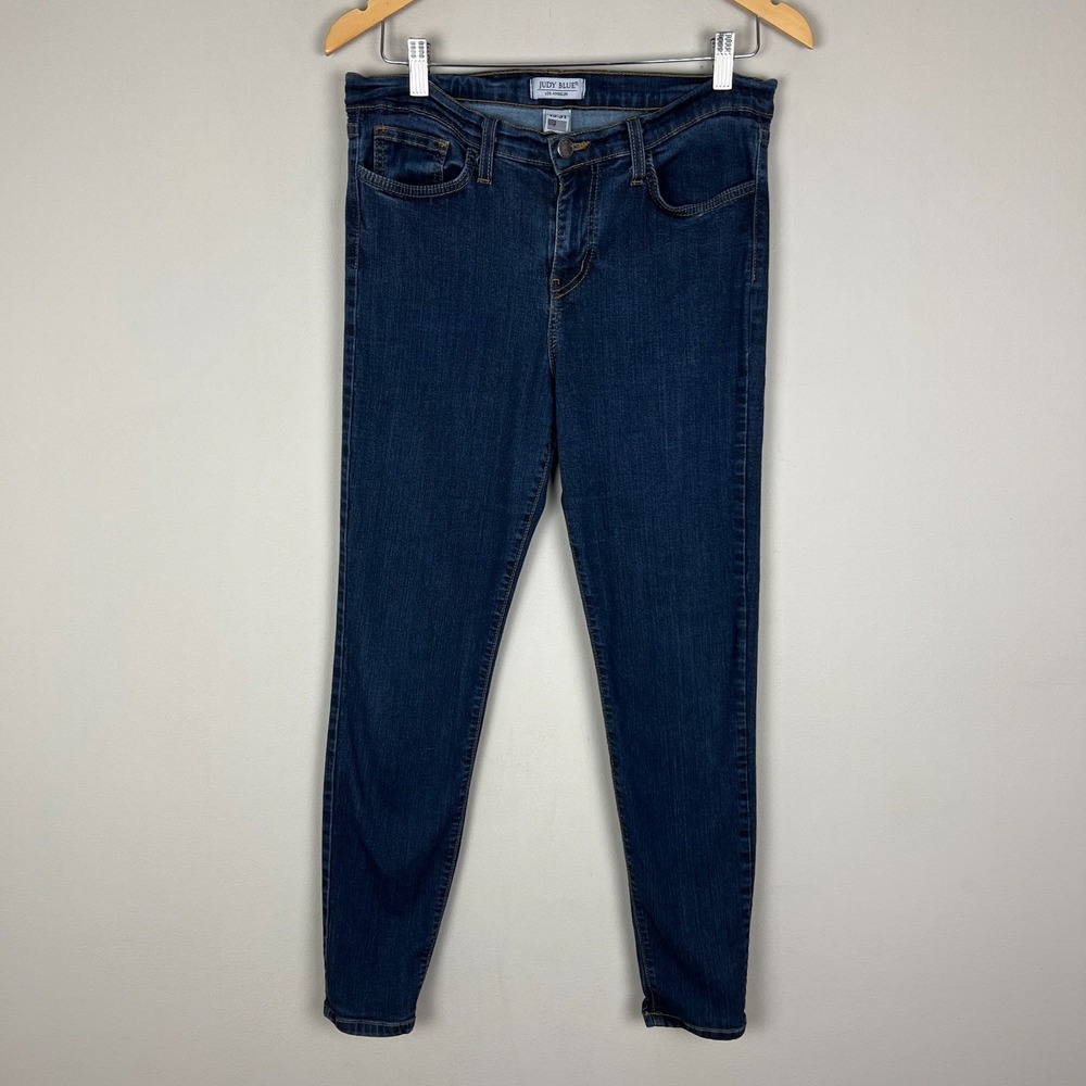 Judy Blue Skinny Fit Jeans Womens 13/31 Dark Wash Blue Stretch Denim‎ Ankle